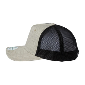 Legacy ROADIE Five-Panel Trucker Cap - Heather Tan/Black