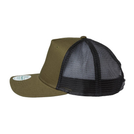 Legacy ROADIE Five-Panel Trucker Cap - Olive Slub/Black