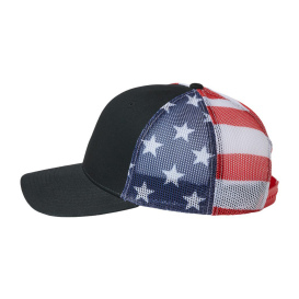 Kati S700M Printed Mesh Trucker Cap - Black/USA Flag