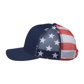 Kati S700M Printed Mesh Trucker Cap - Navy/USA Flag