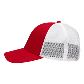 Sportsman SP1450 Traditional Lo-Pro Mesh Back Trucker Fit Cap - Chino Red/White