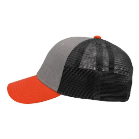 Sportsman SP1450 Traditional Lo-Pro Mesh Back Trucker Fit Cap - Heather Grey/Charcoal/Orange