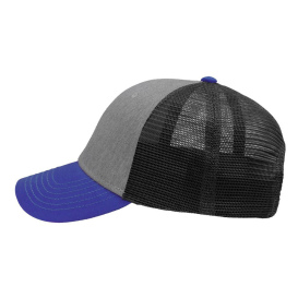 Sportsman SP1450 Traditional Lo-Pro Mesh Back Trucker Fit Cap - Heather Grey/Charcoal/Royal