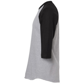Tultex 245 Unisex Fine Jersey Raglan T-Shirt - Heather Grey/Black