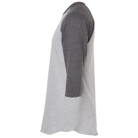 Tultex 245 Unisex Fine Jersey Raglan T-Shirt - Heather Grey/Heather Charcoal
