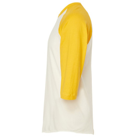 Tultex 245 Unisex Fine Jersey Raglan T-Shirt - Vintage White/Mellow Yellow