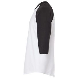 Tultex 245 Unisex Fine Jersey Raglan T-Shirt - White/Black