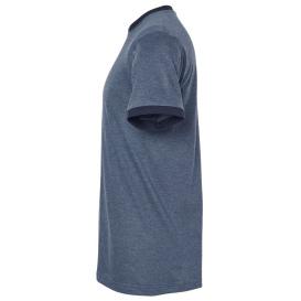 Tultex 246 Unisex Fine Jersey Ringer T-Shirt - Heather Denim/Navy