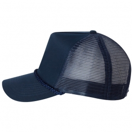 Valucap 8804H Five-Panel Mesh-Back Trucker Cap - Navy
