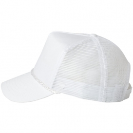 Valucap 8804H Five-Panel Mesh-Back Trucker Cap - White