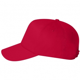 Valucap 8869 Five-Panel Twill Cap - Red