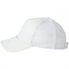Valucap VC700 Foam Mesh-Back Trucker Cap - White/White