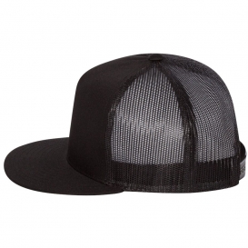 YP Classics 6006 Classics Flat Bill Trucker Cap - Black | Full Source