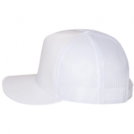 YP Classics 6006 Classics Flat Bill Trucker Cap - White