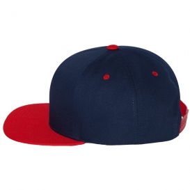 YP Classics 6007 Classics Flat Bill Cap - Navy/Red