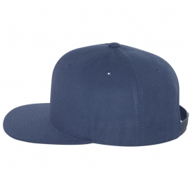 YP Classics 6089M Wool Blend Flat Bill Snapback Cap - Navy
