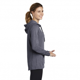 Sport-Tek LST296 Ladies PosiCharge Tri-Blend Wicking Fleece Hooded Pullover - True Navy Heather