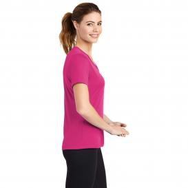 Sport-Tek LST353 Ladies V-Neck PosiCharge Competitor Tee - Pink Raspberry