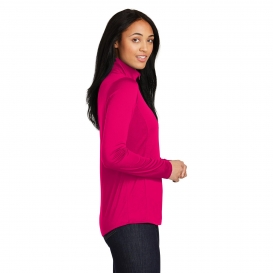 Sport-Tek LST357 Ladies PosiCharge Competitor 1/4-Zip Pullover- Pink Raspberry