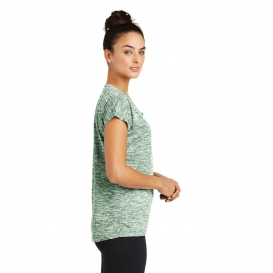Sport-Tek LST390 Ladies PosiCharge Electric Heather Sporty Tee - Forest Green Electric