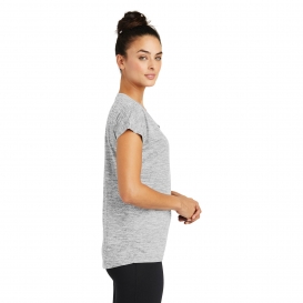 Sport-Tek LST390 Ladies PosiCharge Electric Heather Sporty Tee - Silver Electric