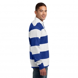 Sport-Tek ST301 Classic Long Sleeve Rugby Polo - True Royal/White