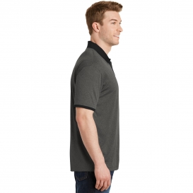 Sport-Tek ST667 Heather Contender Contrast Polo - Graphite Heather/Black