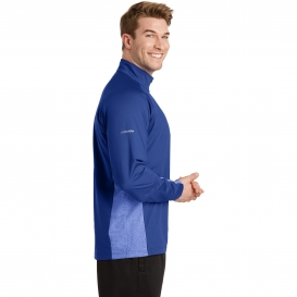 Sport-Tek ST854 Sport-Wick Stretch Contrast 1/2-Zip Pullover - True Royal/True Royal Heather