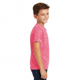 Sport-Tek YST390 Youth PosiCharge Electric Heather Tee - Power Pink Electric