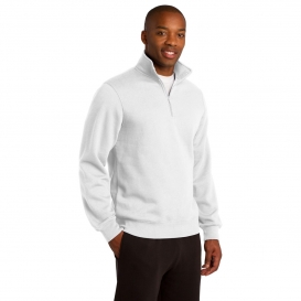 Sport-Tek ST253 1/4-Zip Sweatshirt - White | Full Source