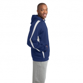Sport-Tek ST265 Sleeve Stripe Pullover Hooded Sweatshirt - True Royal/White