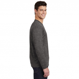 Sport-Tek ST390LS PosiCharge Long Sleeve Electric Heather Tee - Grey/Black Electric