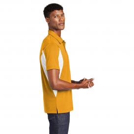 Sport-Tek ST655 Side Blocked Micropique Sport-Wick Polo - Gold/White