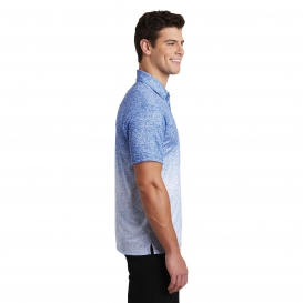 Sport-Tek ST671 Ombre Heather Polo - White/True Royal