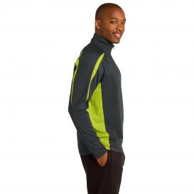 Sport-Tek ST851 Sport-Wick Stretch 1/2-Zip Colorblock Pullover - Charcoal Grey/Charge Green