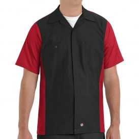 Red Kap SY20 Crew Shirt - Short Sleeve - Black/Red | Full Source