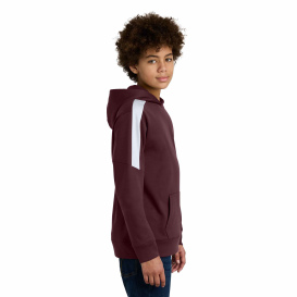 Sport-Tek YST255 Youth Sport-Wick Fleece United Pullover Hoodie - Maroon/White