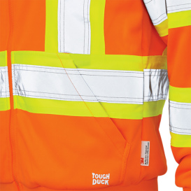 Tough Duck SJ42 Type R Class 3 Women's Fleece Safety Hoodie - Orange