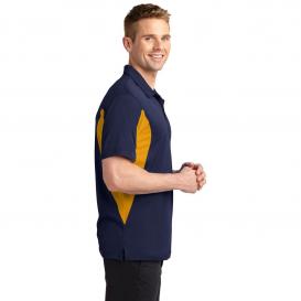 Sport-Tek TST655 Tall Side Blocked Micropique Sport-Wick Polo - True Navy/Gold