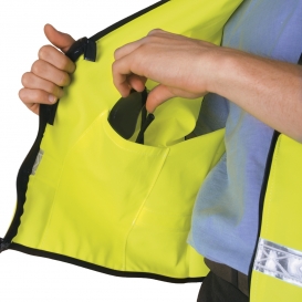 MCR Safety VA220R Type R Class 2 Hi-Gloss Solid Safety Vest - Yellow/Lime