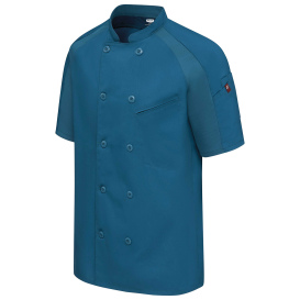 Chef Designs 052M Men\'s Airflow Raglan Chef Coat with OILBLOK - Teal/Teal Mesh