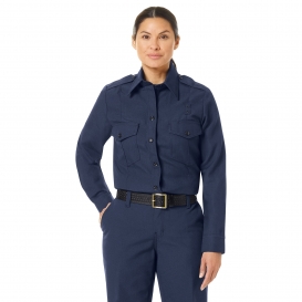 Workrite Fire Service FSC1 Women\'s Classic Long Sleeve Fire Chief Shirt with Badge Tabs - Navy
