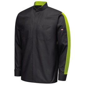 Red Kap SX36 Men\'s Pro Plus Two Tone OilBlok and MIMIX Work Shirt - Long Sleeve - Black/Hi-Vis Yellow