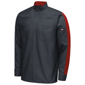 Red Kap SX36 Men\'s Pro Plus Two Tone OilBlok and MIMIX Work Shirt - Long Sleeve - Charcoal/Fireball