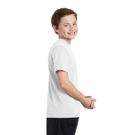 Sport-Tek YST340 Youth PosiCharge RacerMesh Tee - White