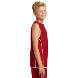 Sport-Tek YT555 Youth PosiCharge Mesh Reversible Sleeveless Tee - True Red