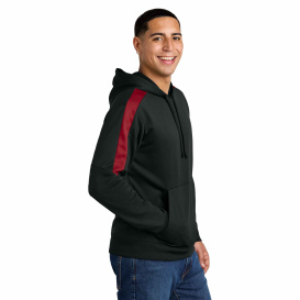 Sport-Tek ST255 Sport-Wick Fleece United Pullover Hoodie - Black/Deep Red