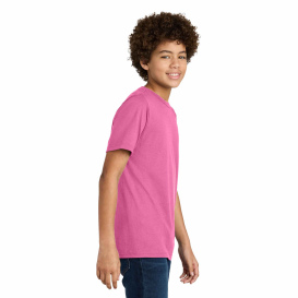 Port & Company PC340Y Youth CVC Tee - Awareness Pink