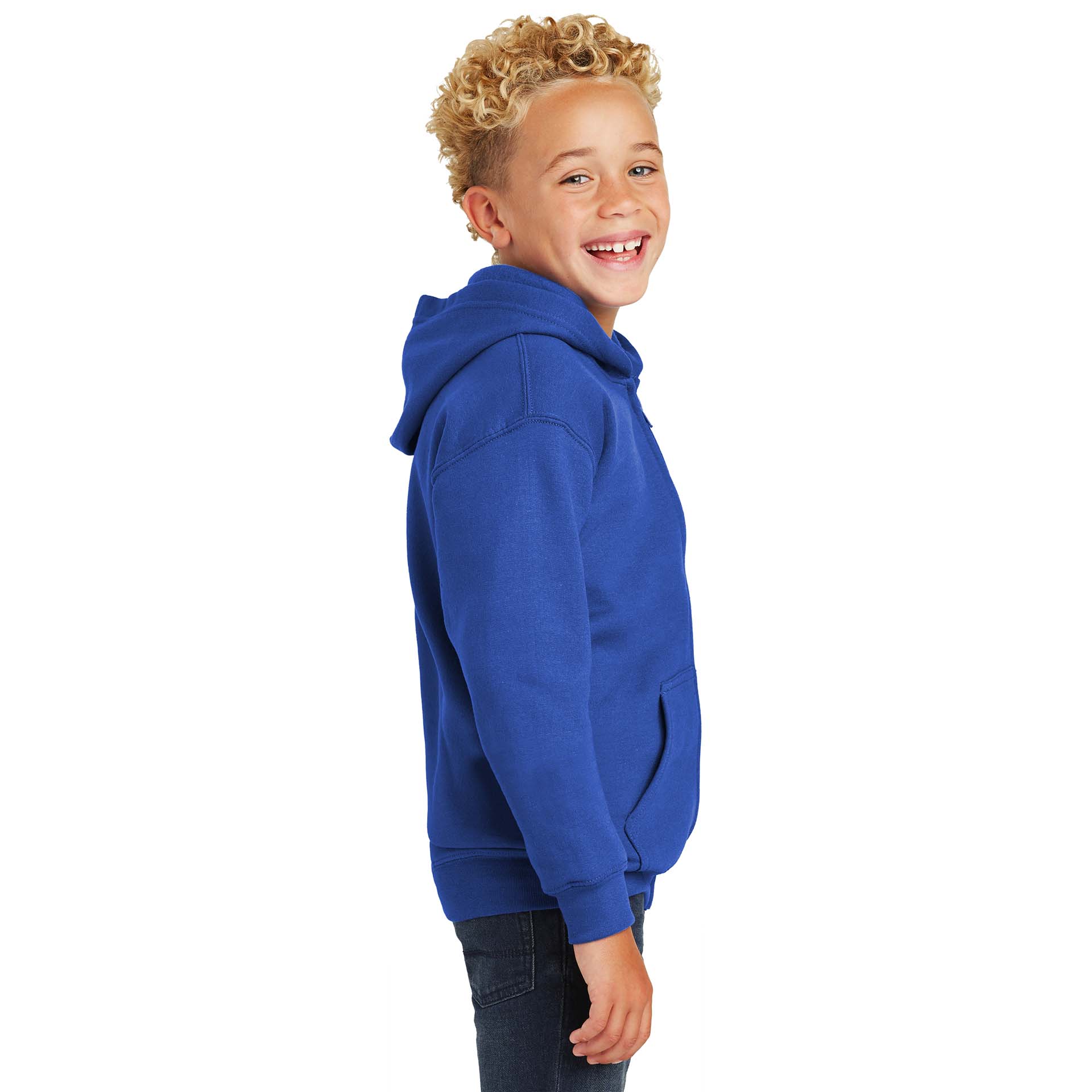 Gildan 18600B Youth Heavy Blend Full-Zip Hooded Sweatshirt - Royal ...