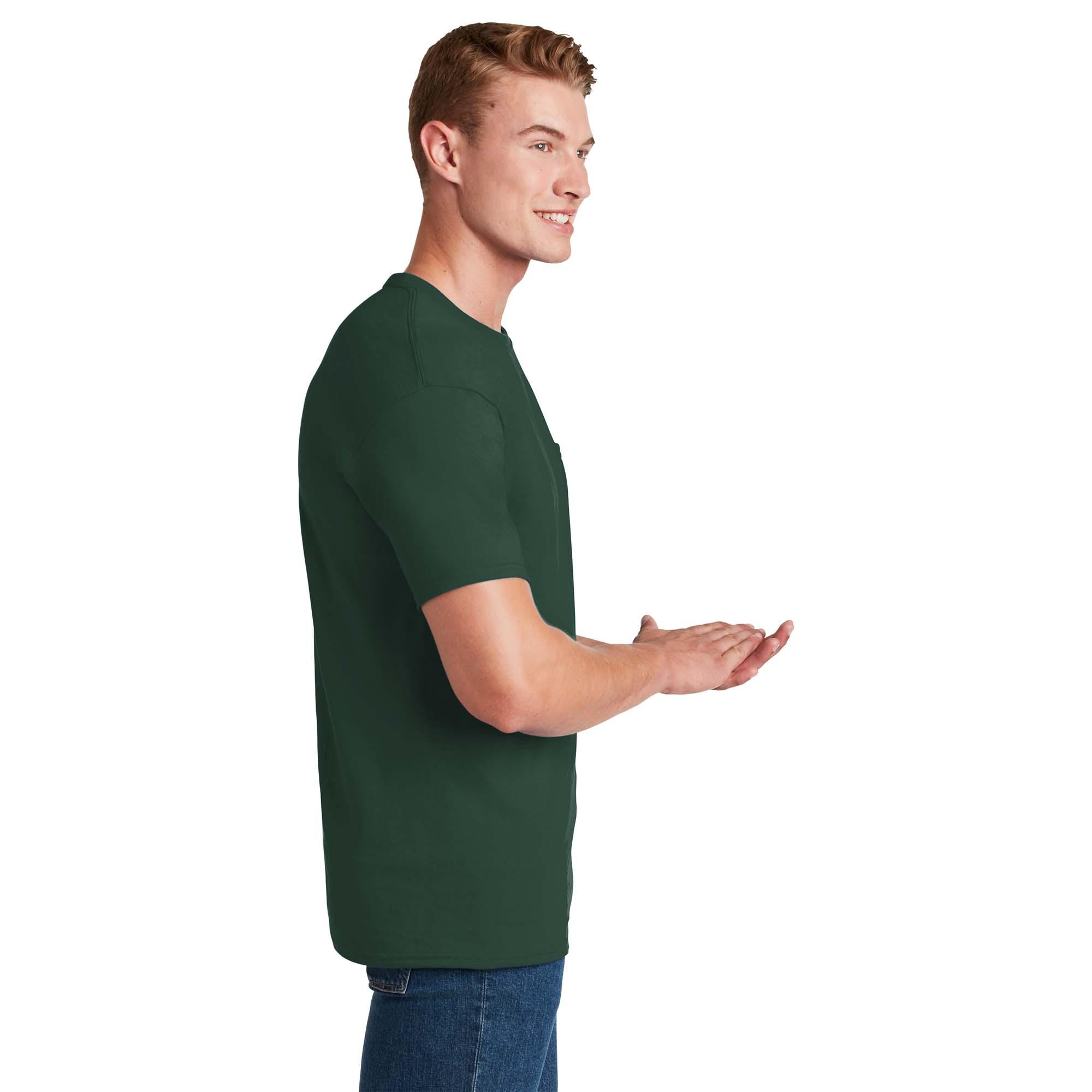 Jerzees 29MP Dri-Power 50/50 Cotton/Poly Pocket T-Shirt - Forest Green ...